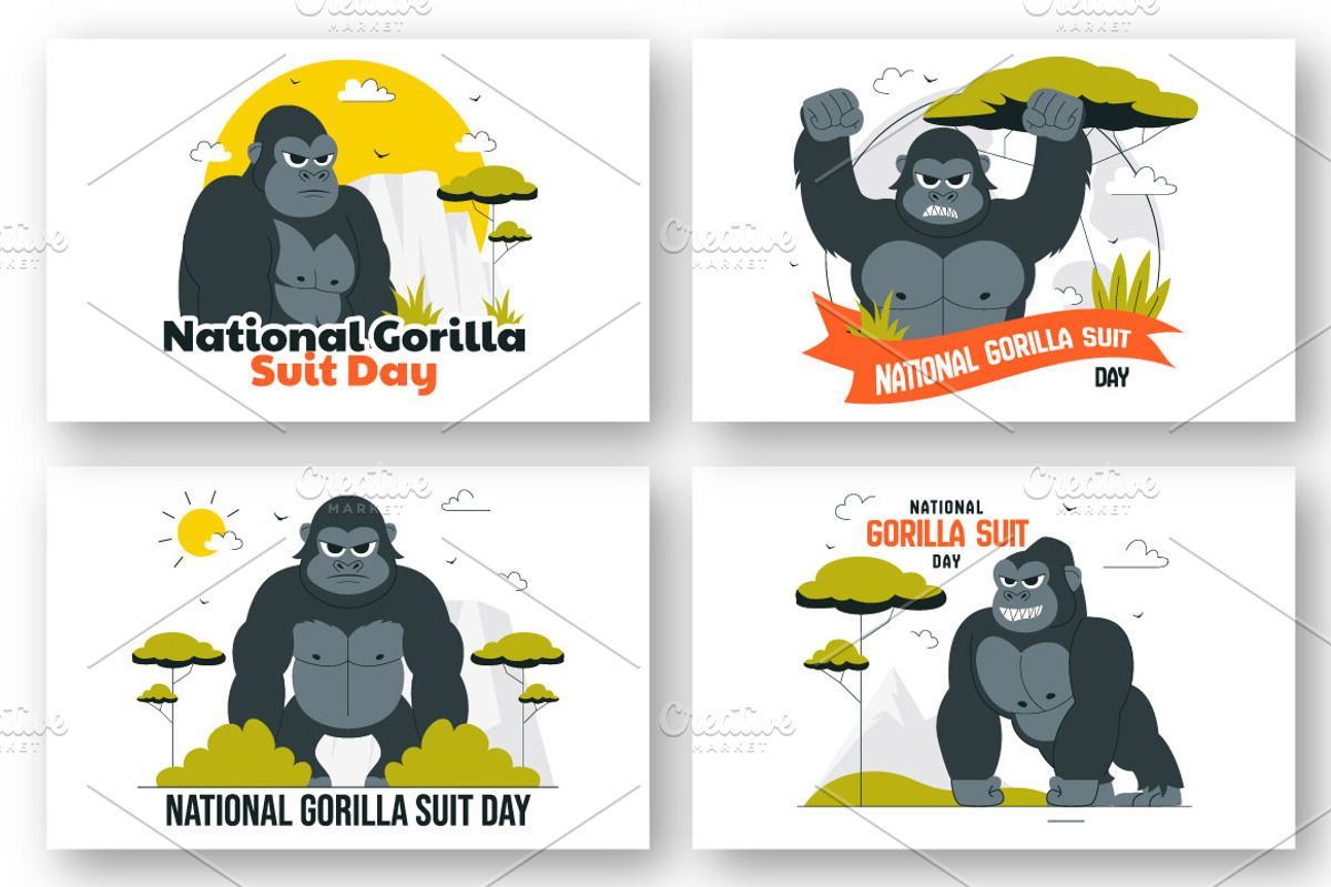 10 National Gorilla Suit Day, an Animal Illustration by denayunebgt (Photo 2 of 4)
