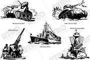 RTRO WWII Vehicles 1, a Transportation Illustration by RTRO Stock (Thumbnail 5 of 5)