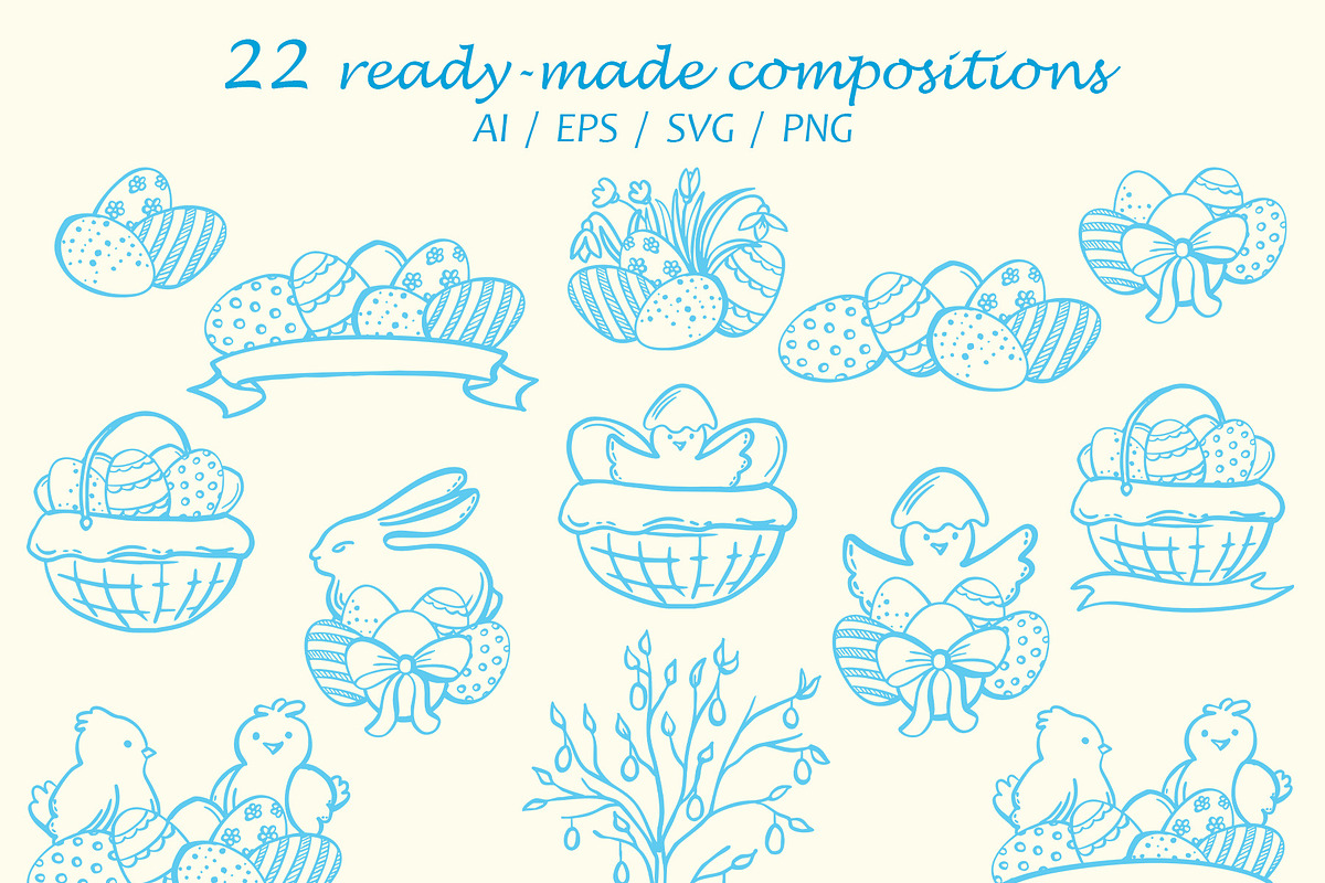 Easter Whimsy illustrations clip art, a Seasonal Illustration by susie-p-art (Photo 5 of 15)