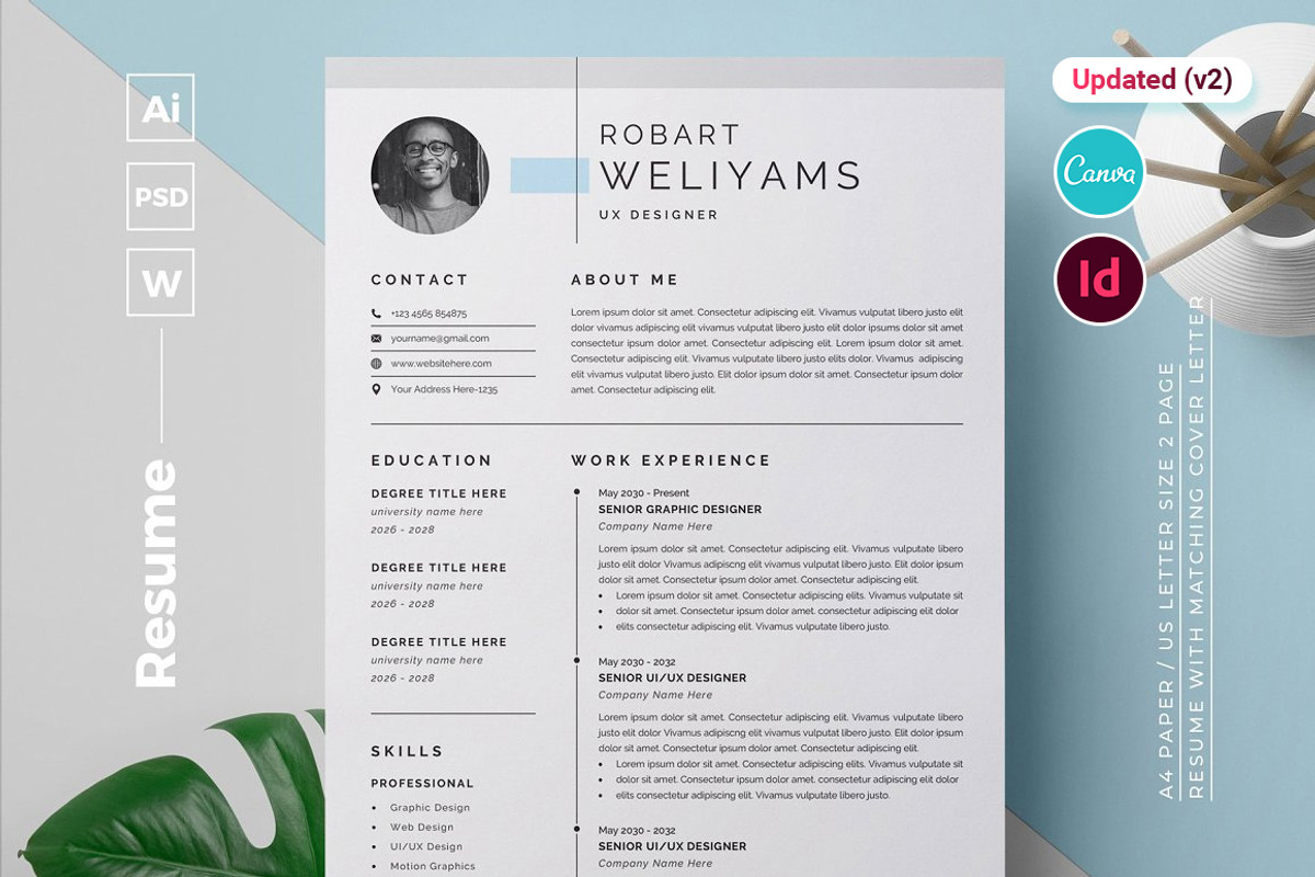 Resume, a Resume Template by GenerousArt (Photo 1 of 5)