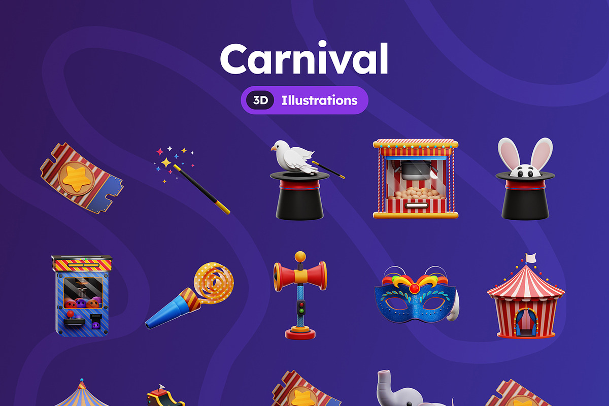 Carnival 3D Icons, an Object 3D Model by Rakata Studio (Photo 7 of 7)
