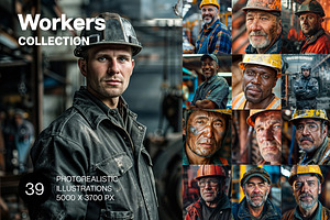 39 portraits of workers, a Person Photo by Handmadefont