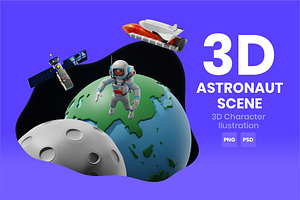 Astronaut Scene 3D Character