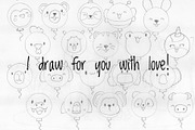 Cute Kawaii Balloons Animals Outline, an Animal Illustration by Palau (Thumbnail 9 of 12)