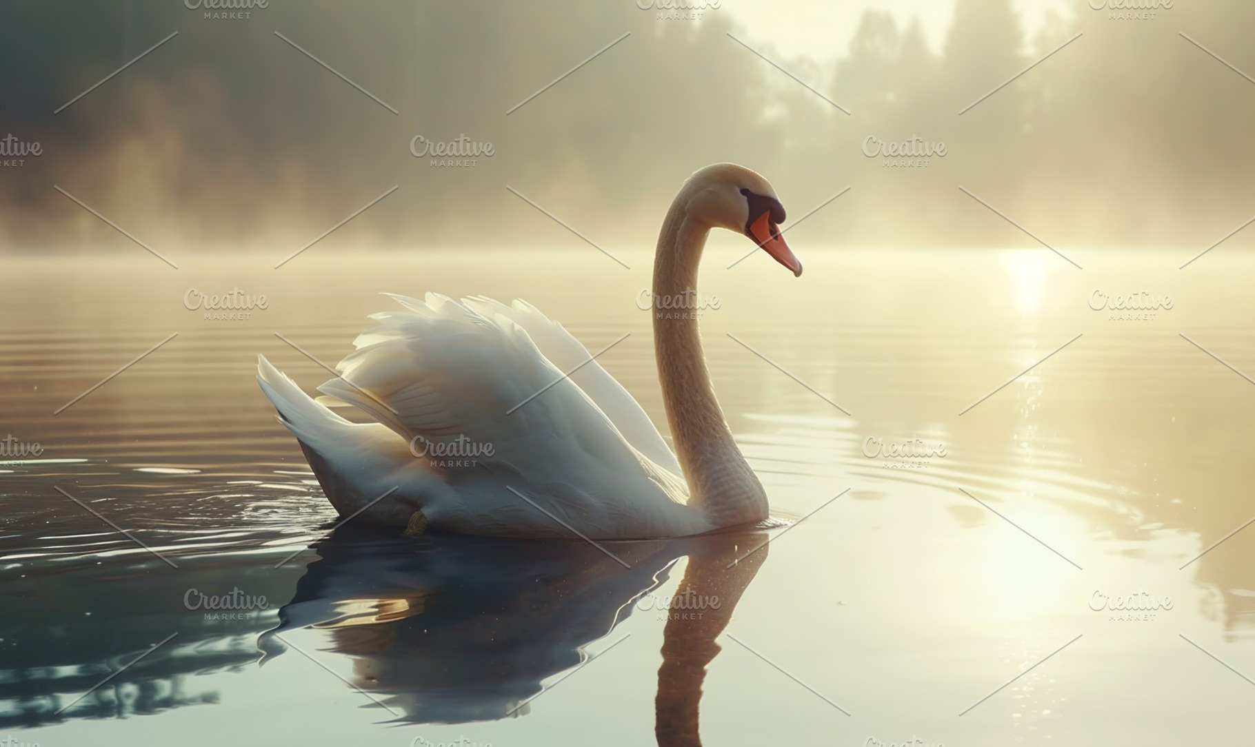 majesty of a magnificent white swan, a Photo by Maylianaw28
