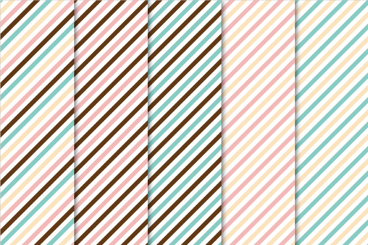 Digital Papers - Ice Cream Stripes preview 3