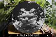 Frog Smiling Tongue Out Water Splash, a Background Graphic by LaseredNinja (Thumbnail 5 of 7)