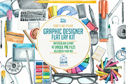 41 DESIGNER FLAT LAY PNG Drawings, a Decorative Illustration by LilyBoo Clipart (Thumbnail 1 of 3)