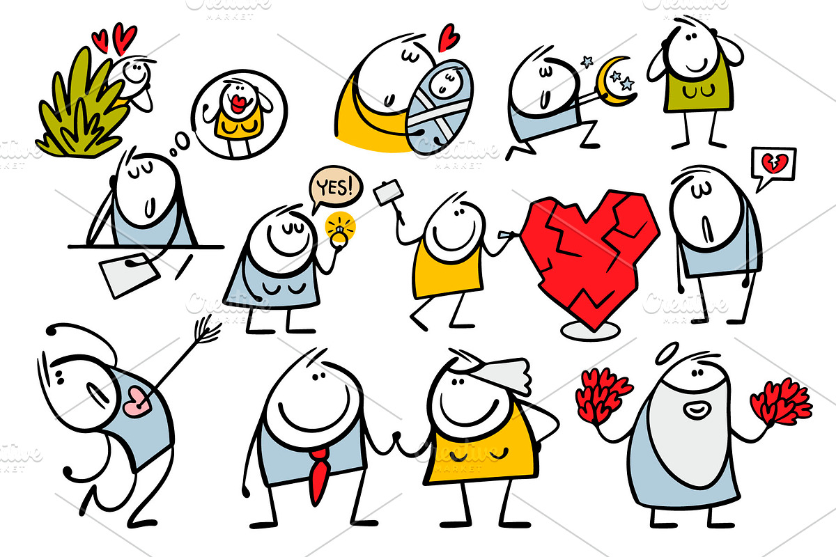 Cartoon love set 1., an Illustration by eka panova (Photo 6 of 6)