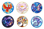 Stained Glass Sublimation Clipart, an Illustration by CreationArt (Thumbnail 4 of 5)
