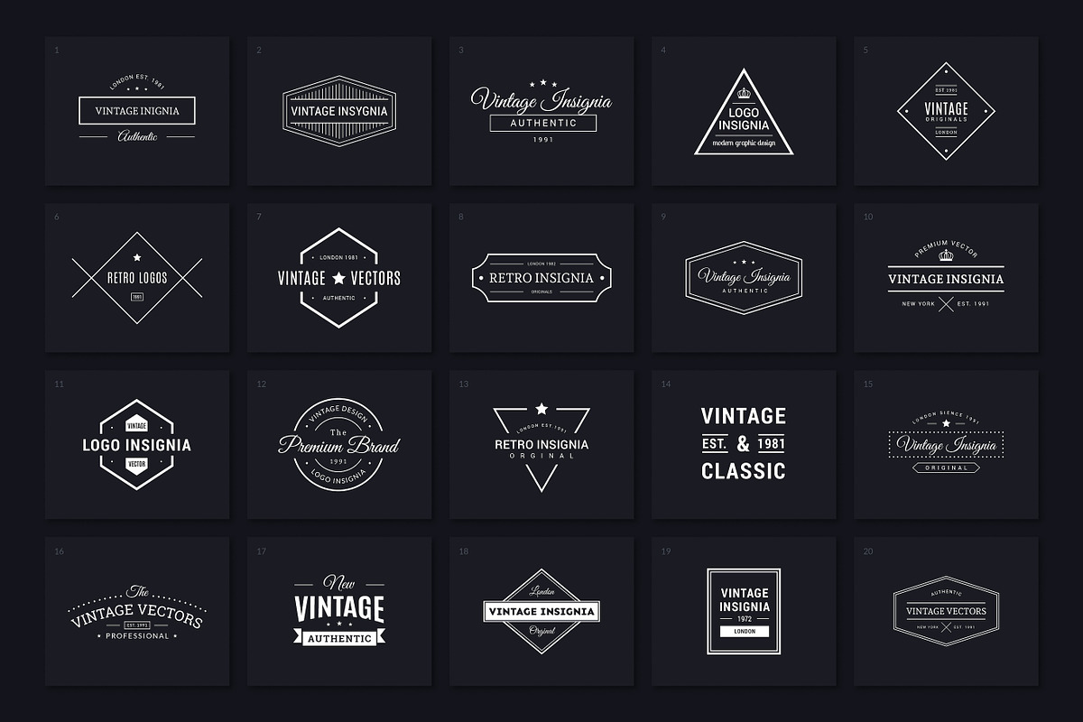 200 Vintage Logos, a Branding & Logo Template by Amito Vectors (Photo 2 of 11)