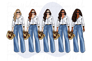 Fashion girls 49 clipart PNG, a Person Illustration by Parinaz Wadia Design (Thumbnail 4 of 10)