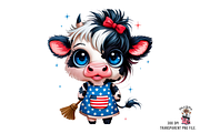Patriotic Cow with USA Flag 10 PNG, a Graphic by Clipart Bloom (Thumbnail 10 of 11)