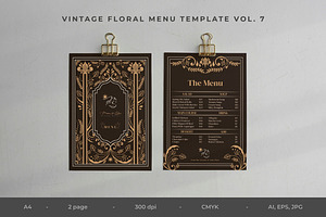 Vintage Floral Menu Vol.7, a Brochure Template by Bewalrus Studio