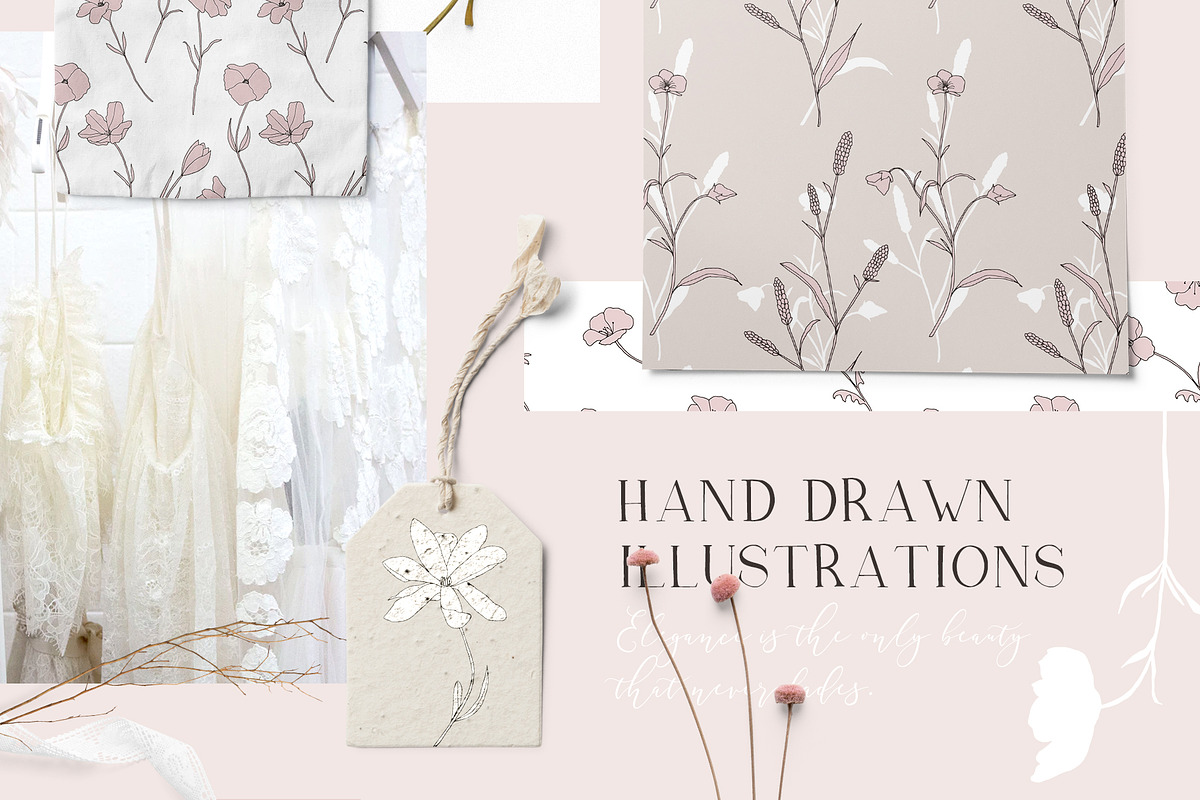 Dainty Floral Patterns Elements, a Pattern Graphic by Youandigraphics (Photo 8 of 17)