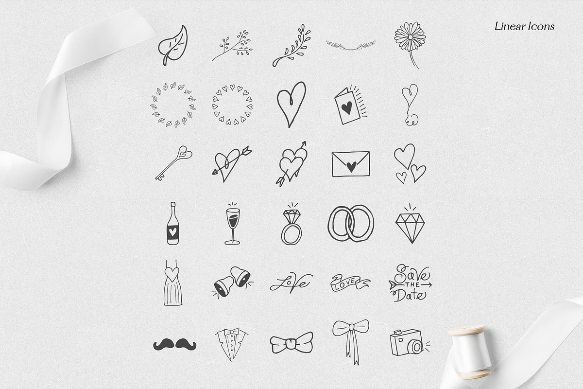 Rustic Wedding Icons, an Object Graphic by The Fake PNG