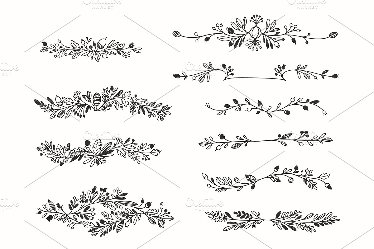 Autumn Floral Vector Drawings, a Decorative Illustration by Adiemus (Photo 2 of 6)