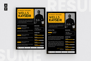Dark Style Resume CV, a Resume Template by iDoodle Studio