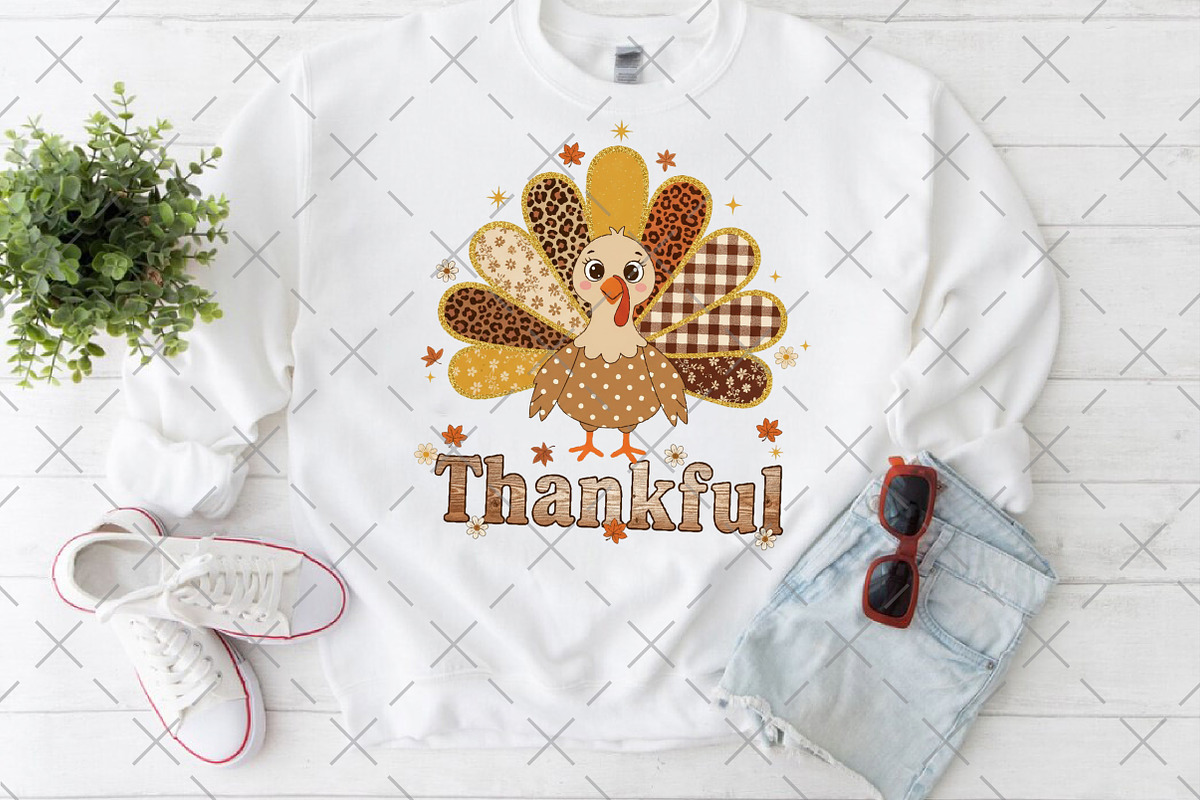 Thankful Turkey Thanksgiving PNG, an Illustration by Craft Nest (Photo 6 of 6)