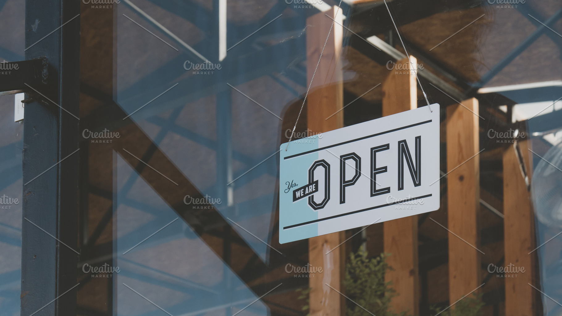Cu we are open sign on a door featuring owner, small, and business, a Business Photo by supamotion
