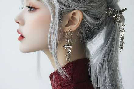 Silver-haired woman in profile, a Person Photo by Beautiful things