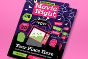 Halloween Movie Night Flyer Set, a Flyer Template by graphicook (Thumbnail 3 of 3)
