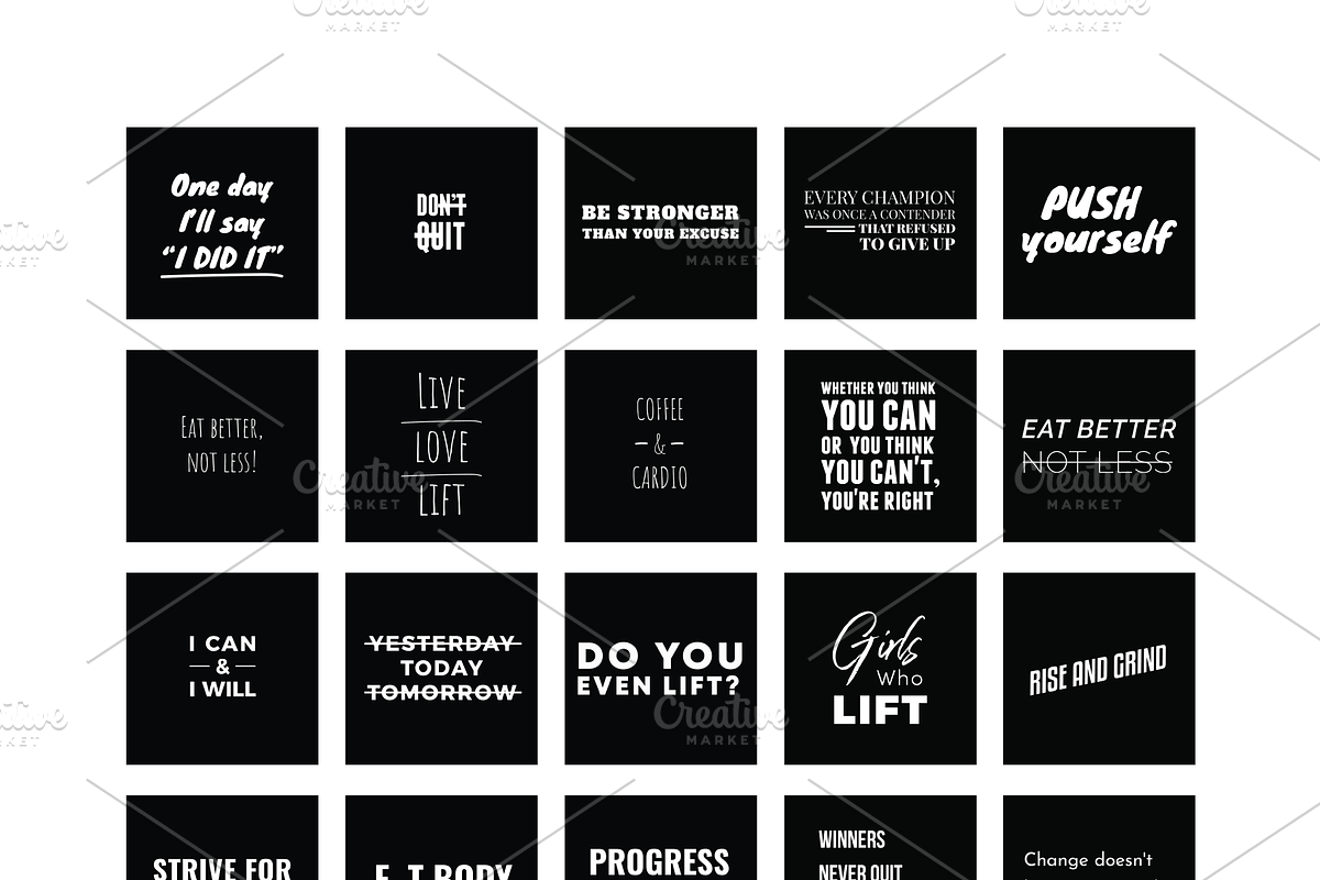 150 Inspirational Fitness Quotes, a Social Media Template by Delightful Design (Photo 9 of 9)