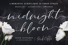 Midnight Bloom Script +18 Free Logos