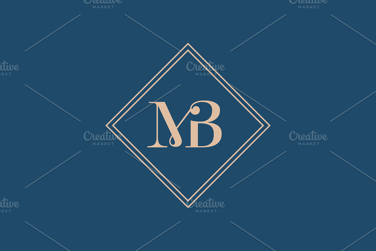 MB serif modern logo design, a Branding & Logo Template by MuzaInspires (Photo 1 of 3)