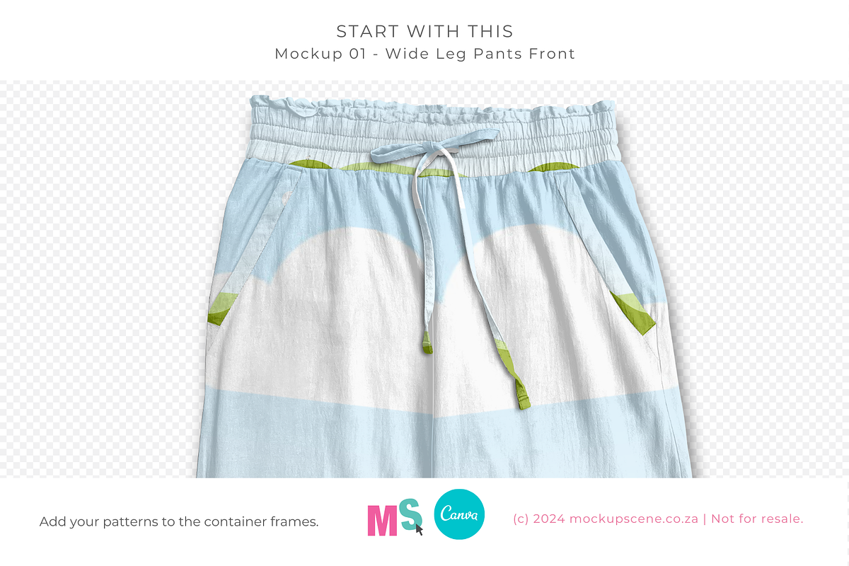 Wide Leg Cotton Pants Canva Mockup, a Bottom Mockup by Mockup Scene (Photo 7 of 16)