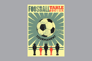 Foosball Table Soccer Grunge Posters