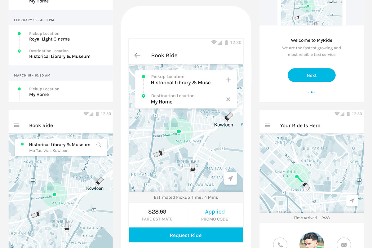 MY RIDE - Taxi App UI Kit, an UI Kit Template by Nimart (Photo 2 of 5)