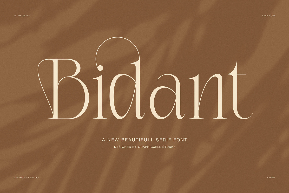 Bidant Elegant Serif Font, a Serif Font by Graphicxell (Photo 1 of 8)