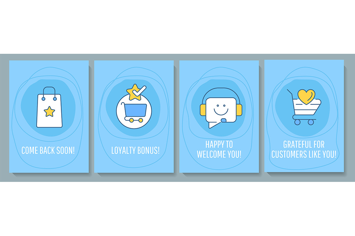 Customer greeting card with icons, a Card Template by IMG Visuals