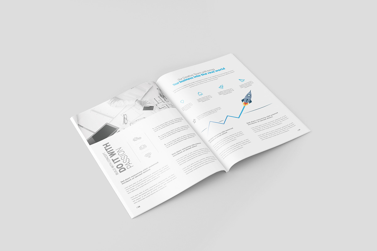 A4 Magazine / Brochure Mock-Up, a Books & Magazine Mockup by Toasin Studio