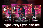 Night Club Party Poster Template, a Flyer Template by HasnainGFX (Thumbnail 1 of 2)