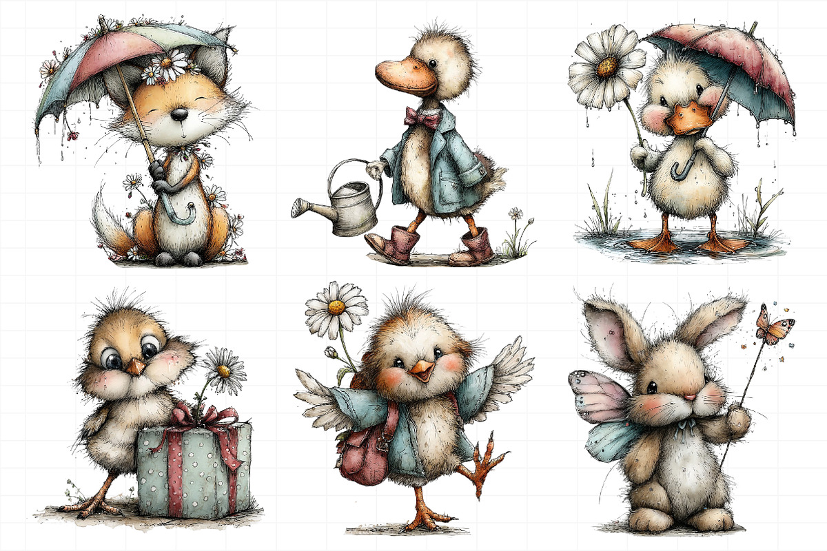 Whimsical Spring Animal Clipart, an Illustration by Daily.Designs (Photo 3 of 8)