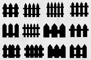 Fence Silhouette SVG #2, an Object Illustration by newminddesign