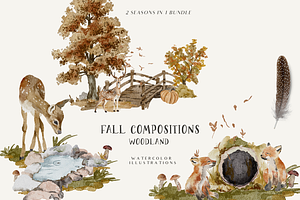 Fall & Winter Woodland Animals Set