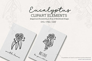 5 Eucalyptus Clipart Elements, a Decorative Illustration by Sketchbook Designs (Thumbnail 2 of 4)