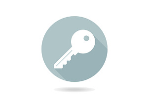 Key Flat Icon, an Outline Icon by FineArtStudio