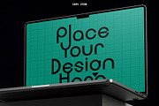 5 Laptop Mockups on Concrete Block, a Mac Mockup by smishura (Thumbnail 3 of 11)