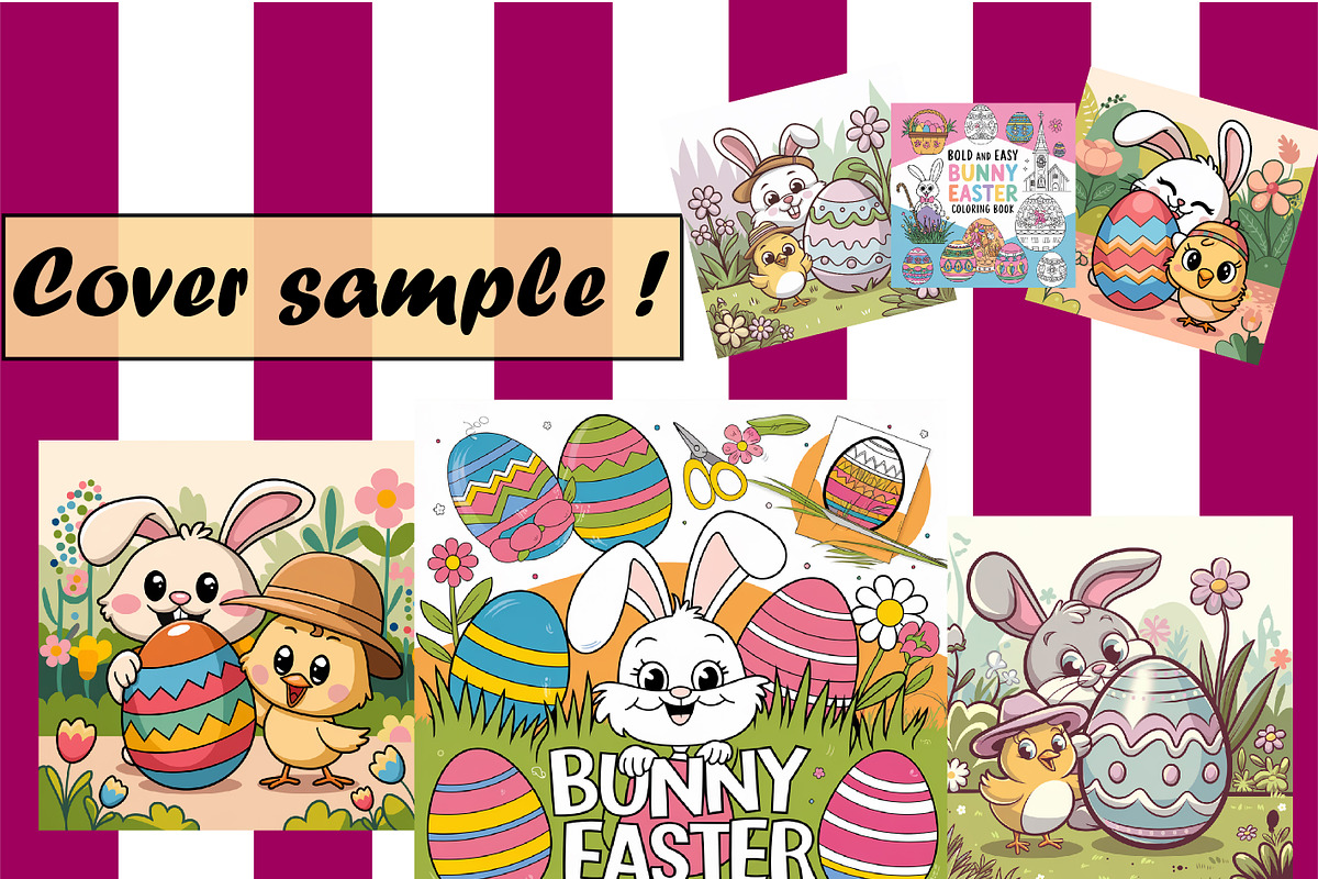 Bunny Easter Bold & Easy Coloring, an Animal Illustration by Printable Design Store (Photo 2 of 4)