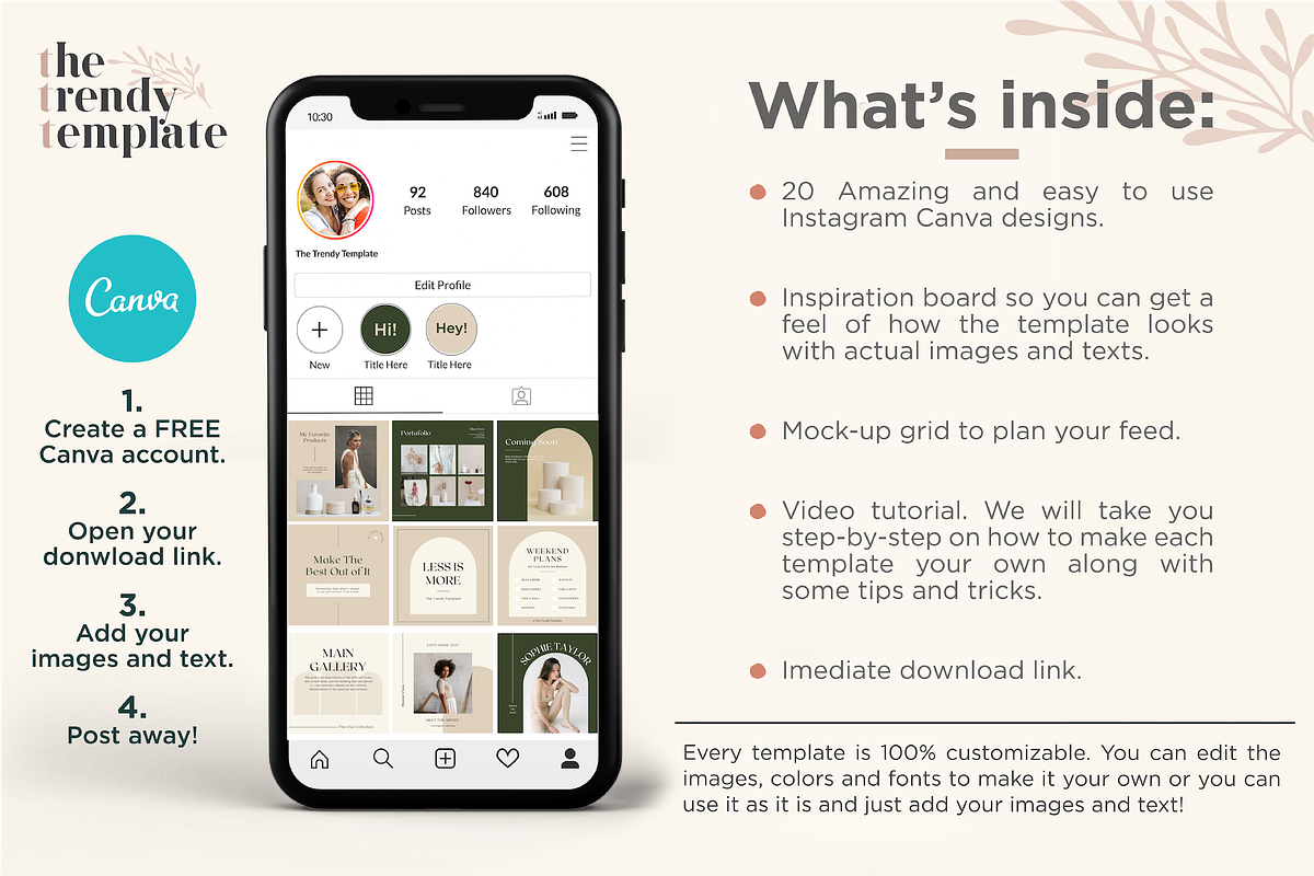 Minimalist Olive Instagram Template, a Social Media Template by thetrendytemplate (Photo 5 of 5)
