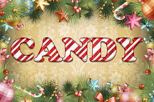 Candy Cane Text For Photoshop