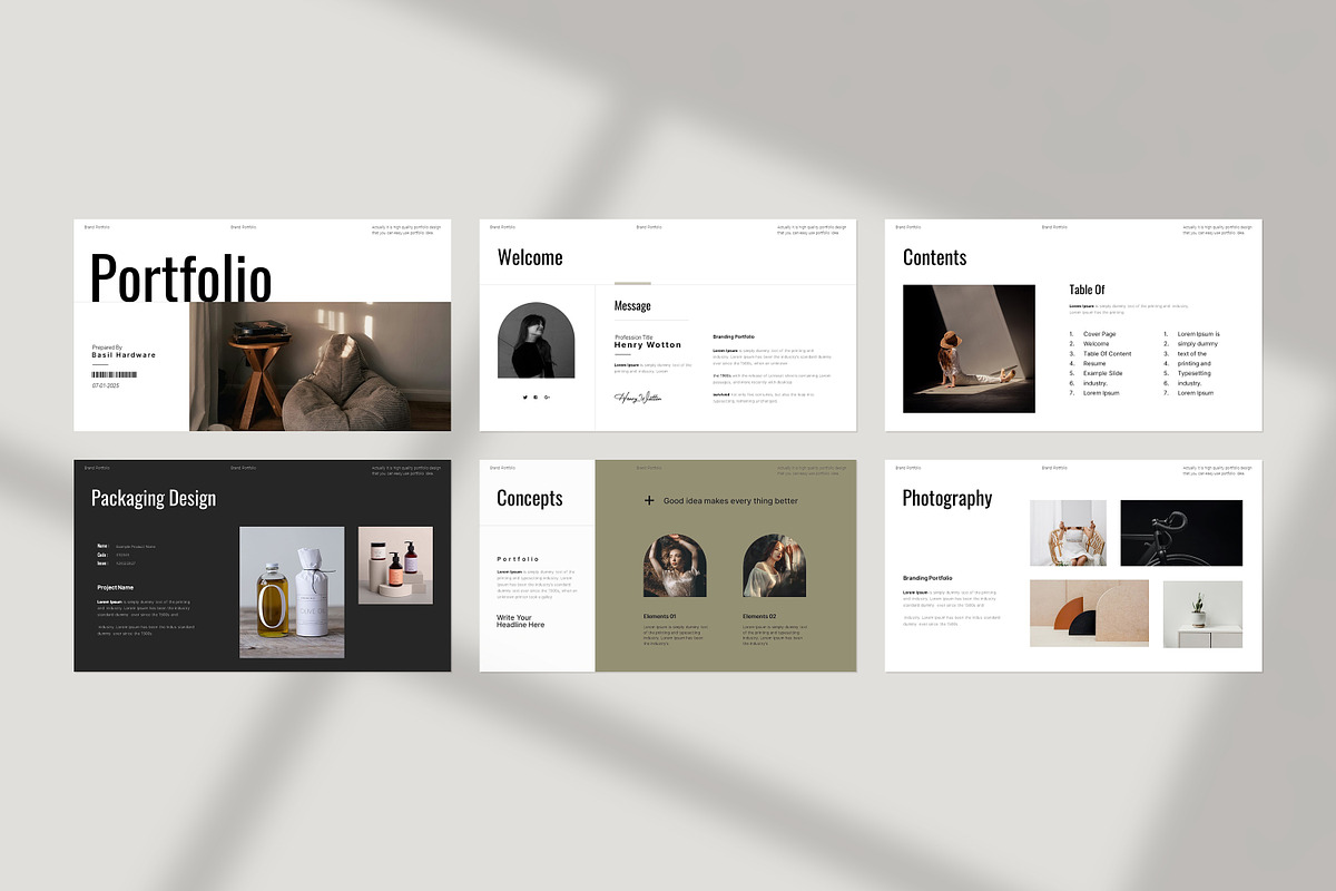 Portfolio PowerPoint Template, a Presentation Template by slidestock55