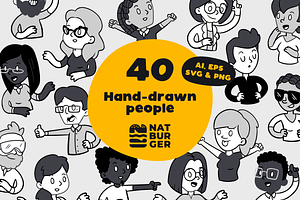 Hand drawn people characters