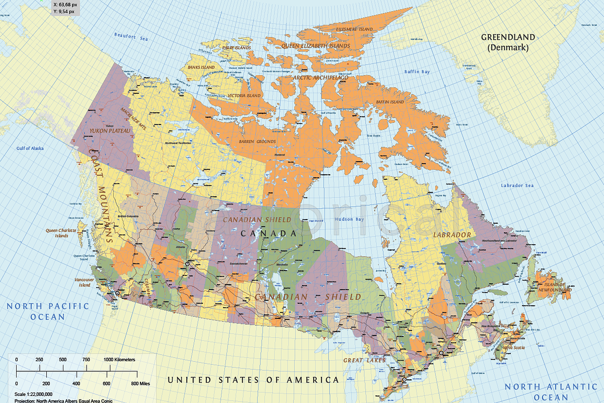 Vector Map of Canada, a Work Illustration by Cartorical (Photo 2 of 6)