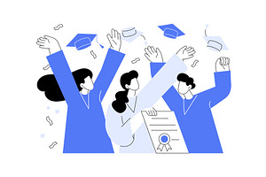 Graduation cap isolated cartoon, an Illustration by Visual Generation