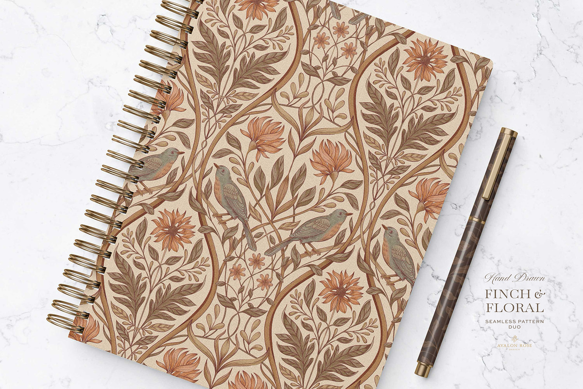 Vintage Bird & Floral Pattern Duo, a Pattern Graphic by Eclectic Anthology (Photo 13 of 13)